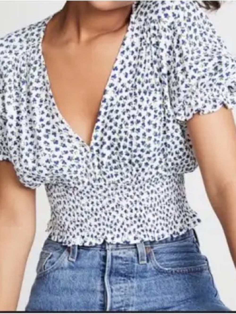 Faithfull the Brand First Light Rae Floral Cottagecore Crop Blouse